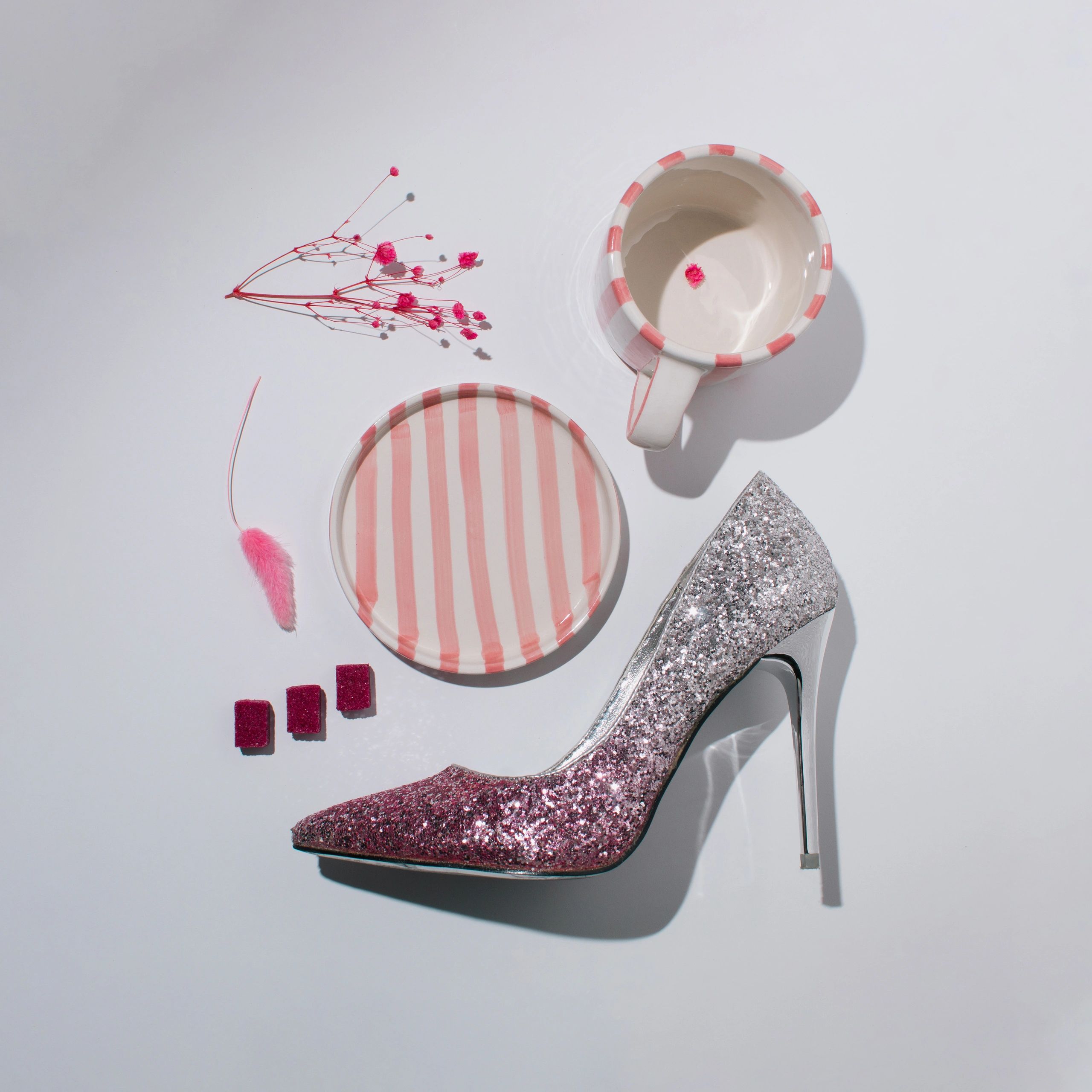 Feminine fashion flat lay with accessories